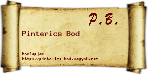 Pinterics Bod névjegykártya